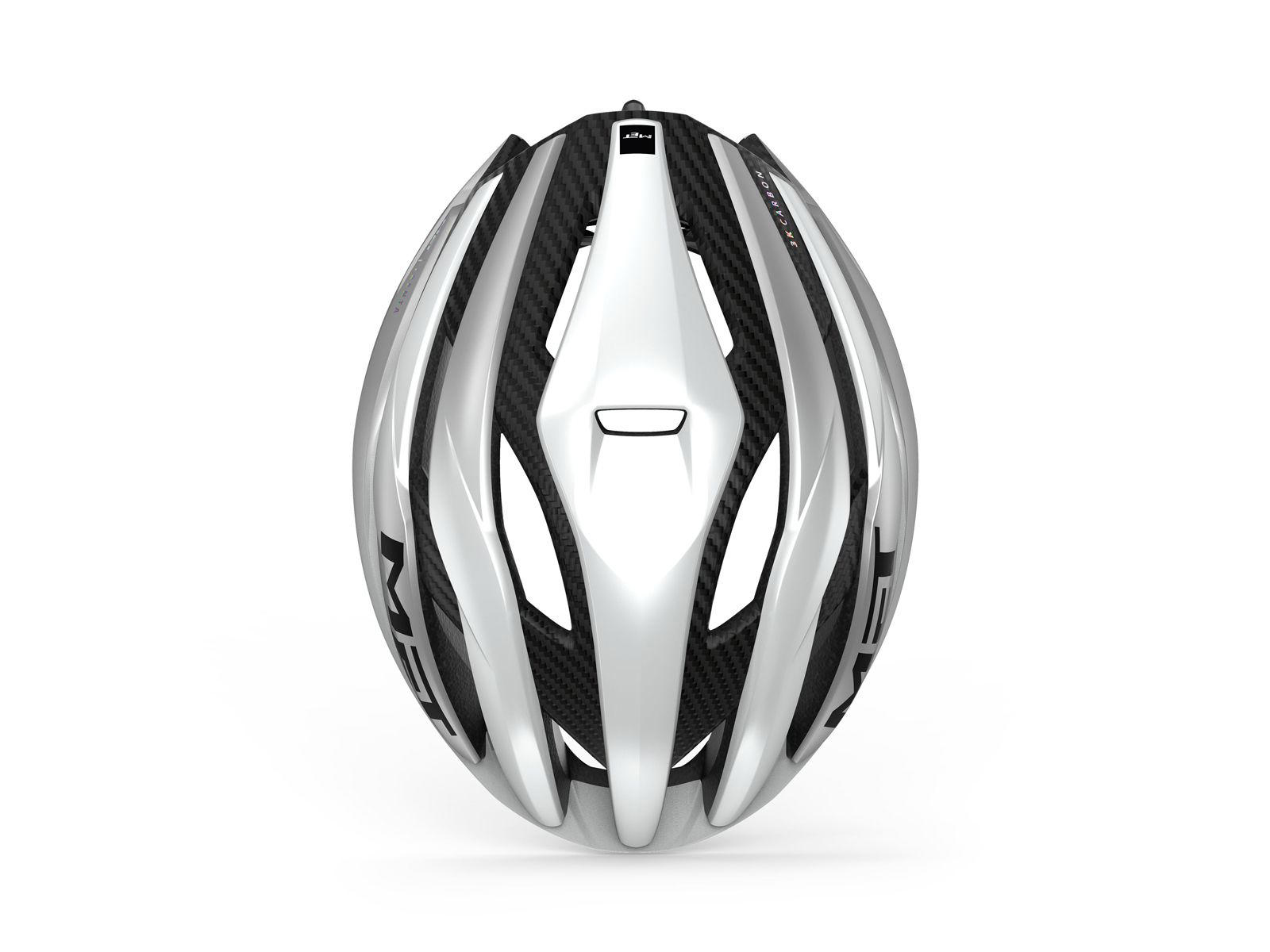 Met Trenta 3K Carbon MiPS White Silver Metallic/Matt cykelhjelm