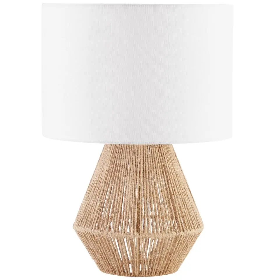 tectake Tafellamp Lignea Lux van jute in boho-stijl, 60W, Natuur