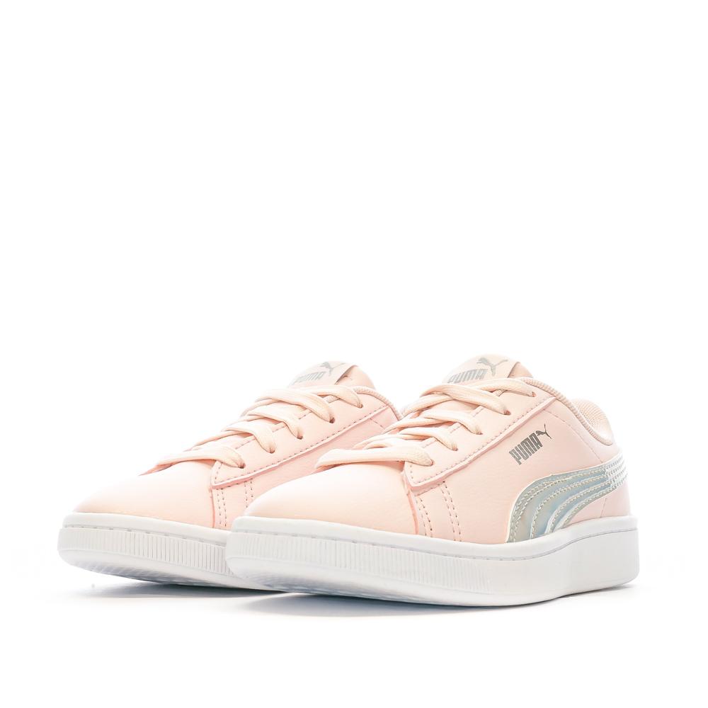 Puma Baskets Rose/Gris pailleté Fille Puma Vikky Rainbow