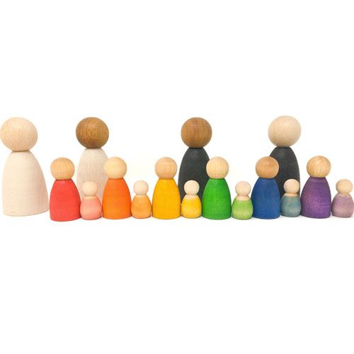 Grapat houten nins® poppetjes volwassen licht (2st)