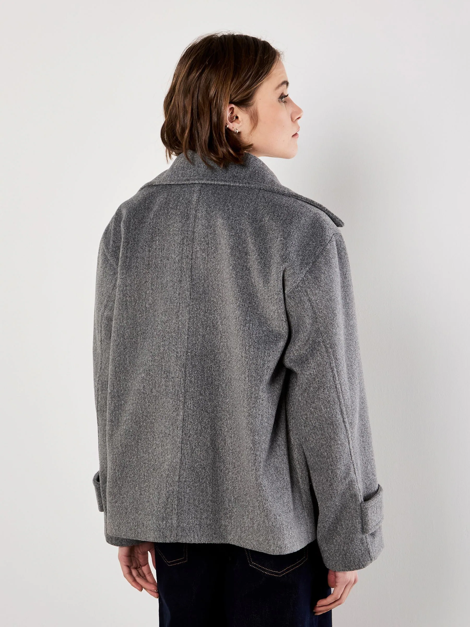 Grijs - Apricot Tailored Short Trench Jacket