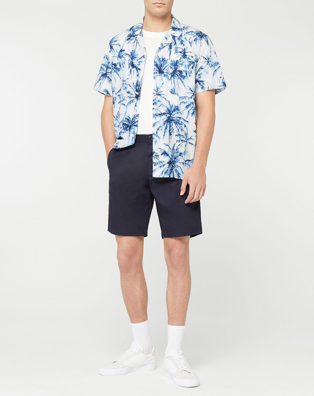 Tommy Hilfiger Chemise Regular Palm blanc/bleu