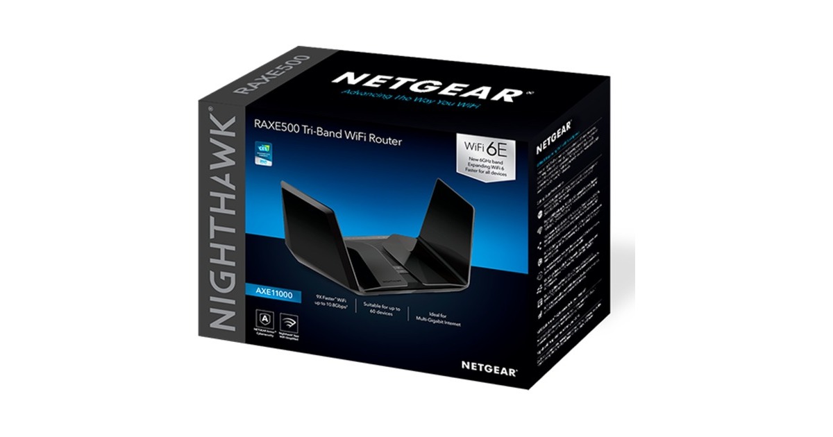 NetgearNighthawk RAXE500 Tri-Band WiFi Router  (Zwart)