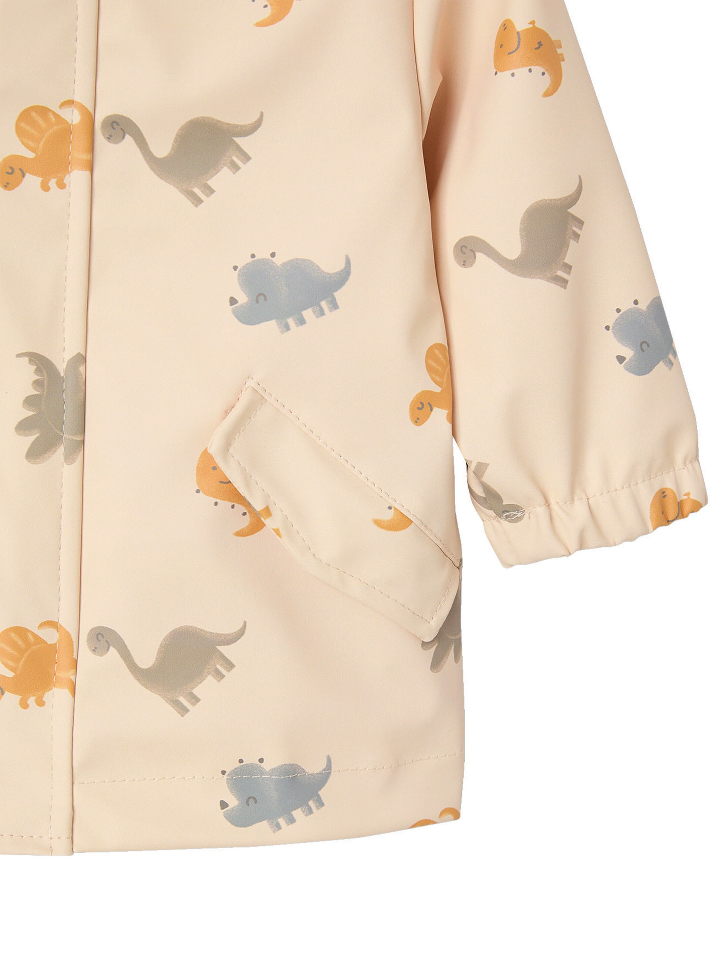 Vertbaudet Baby Regenjacke mit Kapuze und Dinosauriern vanille