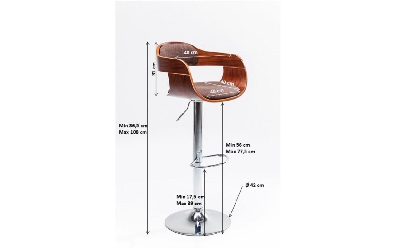 Barhocker Monaco 106 x 48 x 48 cm, Schokolade<br>Höhenverstellbarer Barhocker