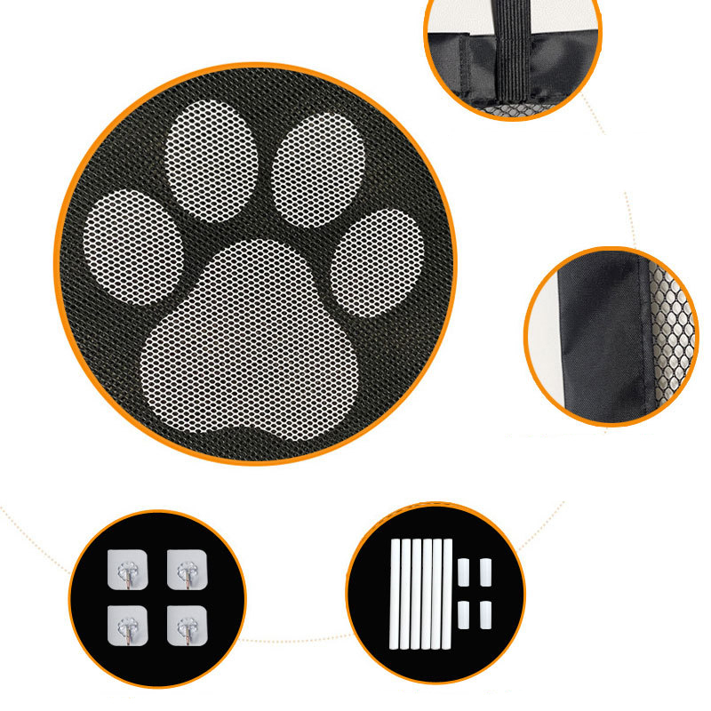 (78x180cm) Nylon Hunde Schutzgitter Netz Haustier Sicherheitsschutz Tür / Treppen Barriere - Schwarz