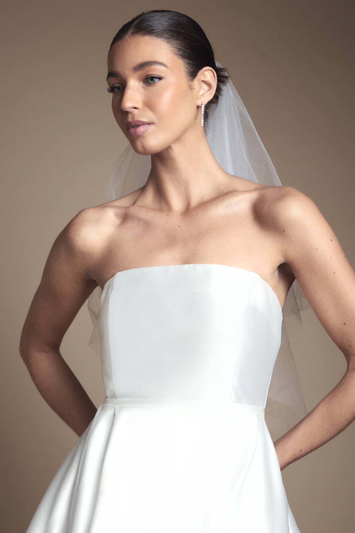 Coast Robe de Mariée Bandeau Twill Mini Avec Surajupe Complète