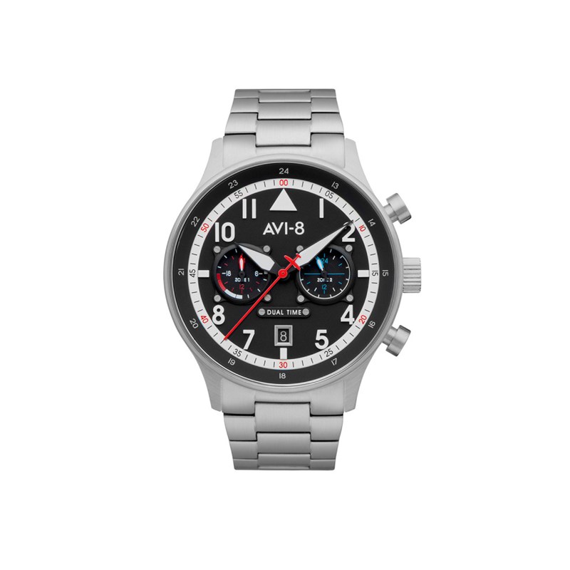 Montre homme quartz japonais AVI-8 - Bracelet acier - Date