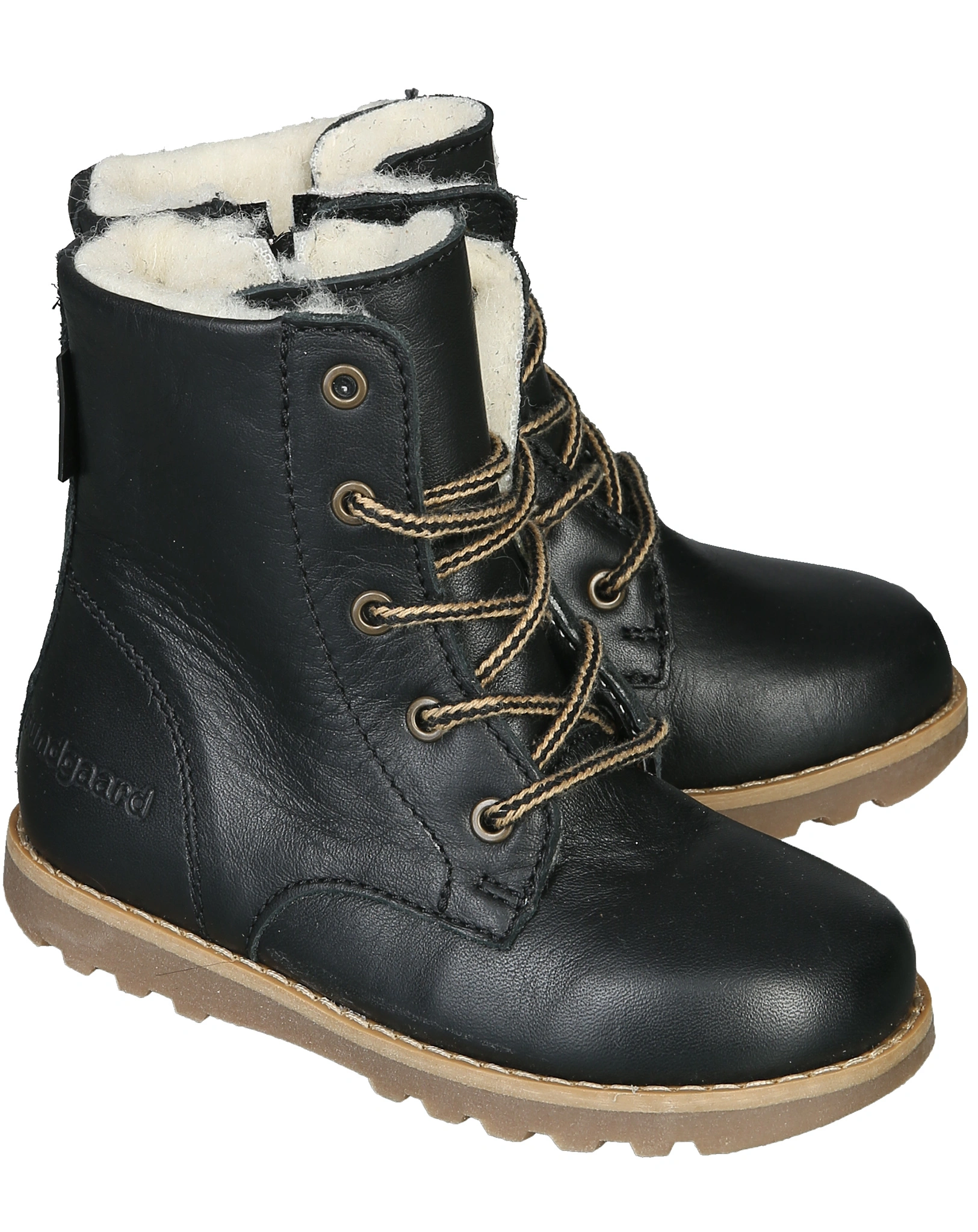 Schnür-Boots TAYLOR gefüttert in black