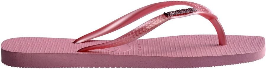 Havaianas Slim Square Logo Metallic Flip Flops Dames Roze- Dames Roze