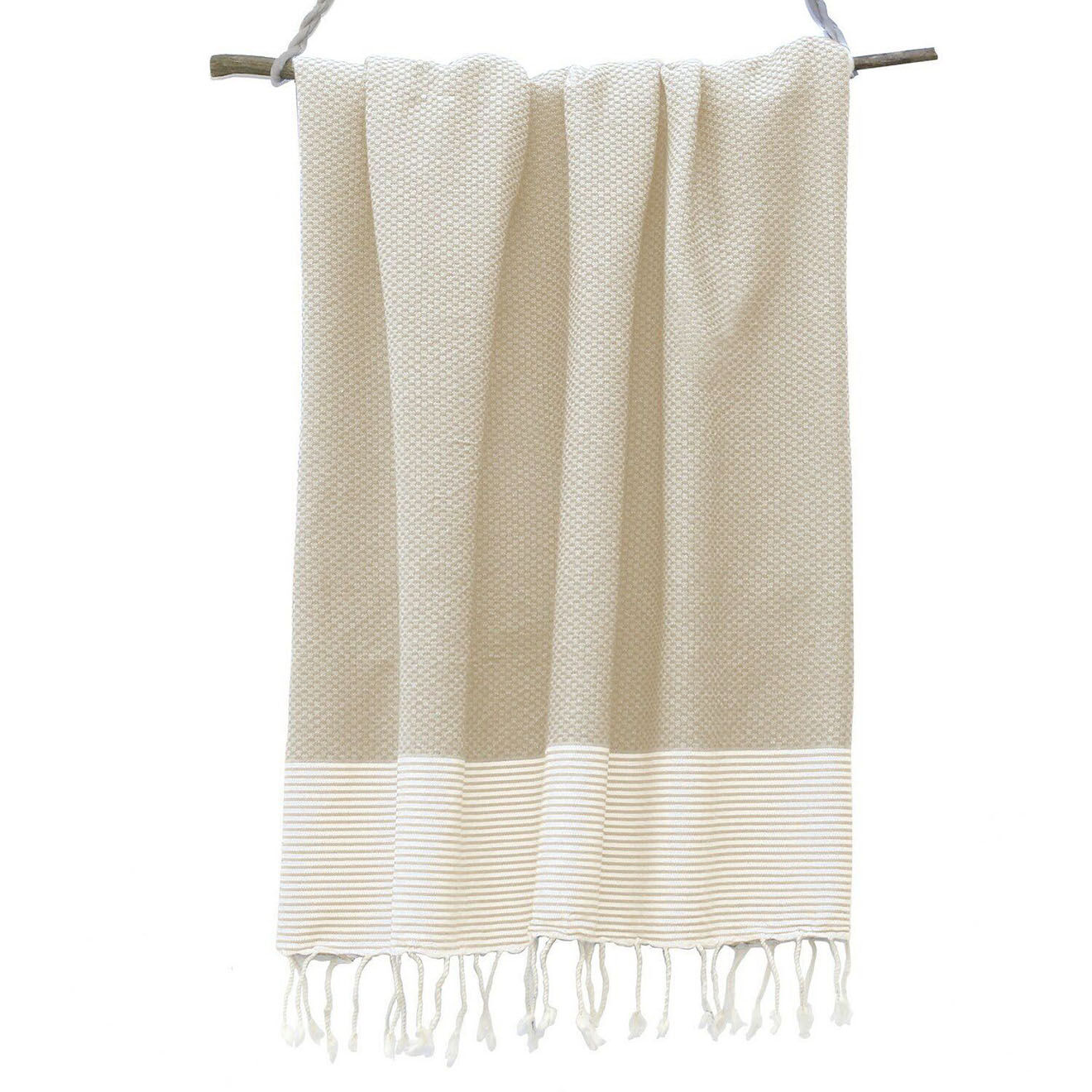 Febronie Fouta Nid d'Abeille Ibiza beige - 100x200 cm