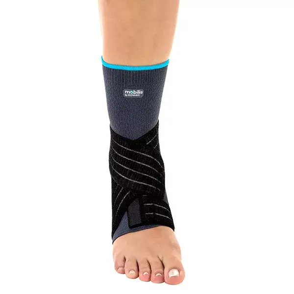 Sigvaris Mobilis MalleoActive Band Tornozeleira Proprioceptiva Tamanho XL Azul Cinza