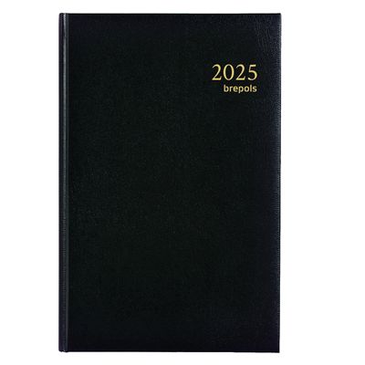 Agenda Lima Saturnus - 2 jours par page - 13,3 x 20,8 cm - noir - Brepols