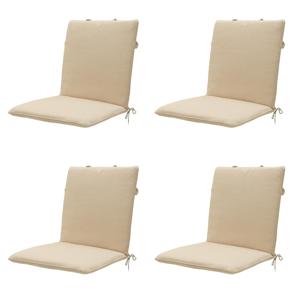 Madison Beige canvas eco+ Stapelstoelkussen - Set van 4