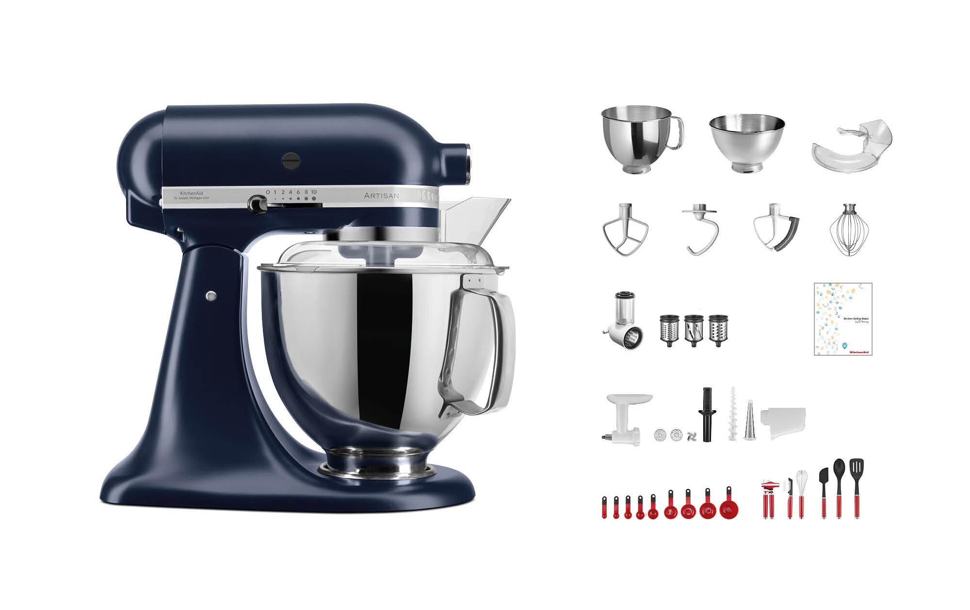 Küchenmaschine Artisan KSM200 Dunkelblau<br>Swiss Anniversary Set mit umfangreichem Zubehör