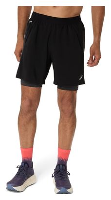 Short 2-en-1 Asics Road 7in Noir Homme