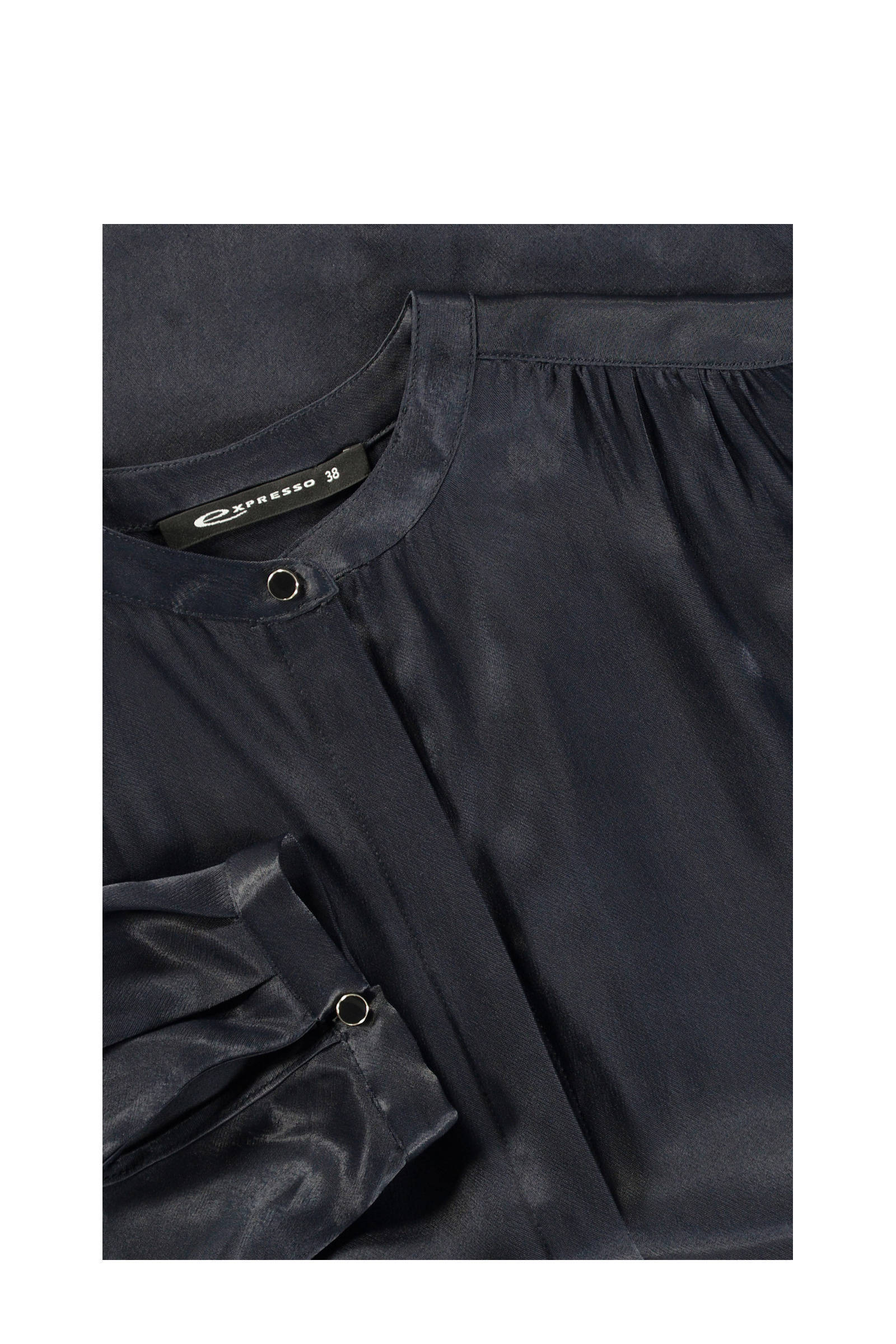 Expresso satijnen blouse donkerblauw