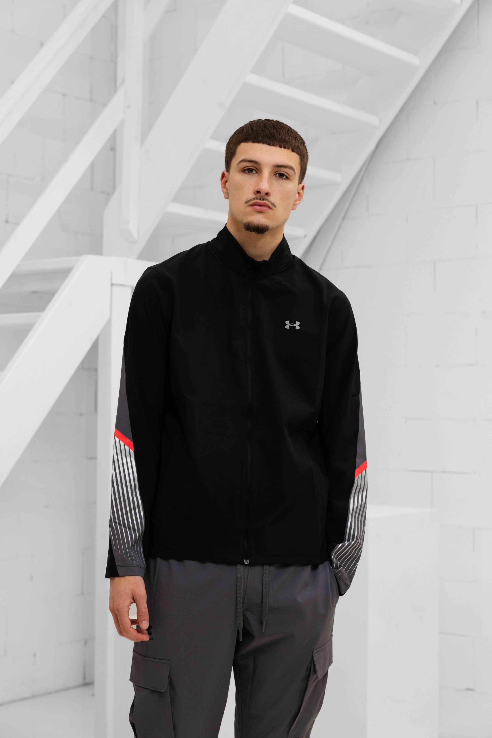 Under Armour Velociti Storm Jack Heren Zwart/Roze