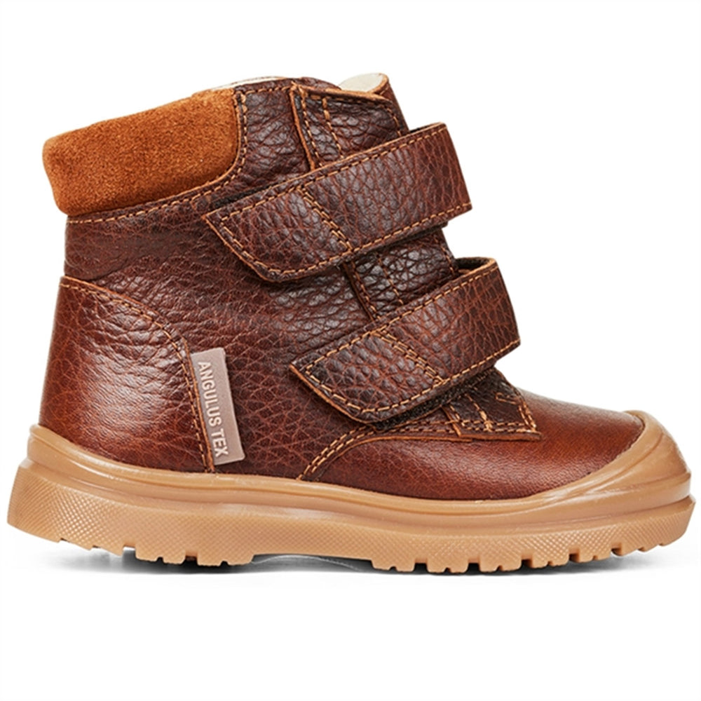 Begynder Tex-Støvle Med Velcrolukning Cognac/Cognac