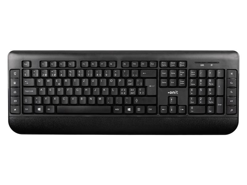 onit Tastatur-Maus-Set Wireless CH-Layout Set bestehend aus kabelloser Tastatur und Maus