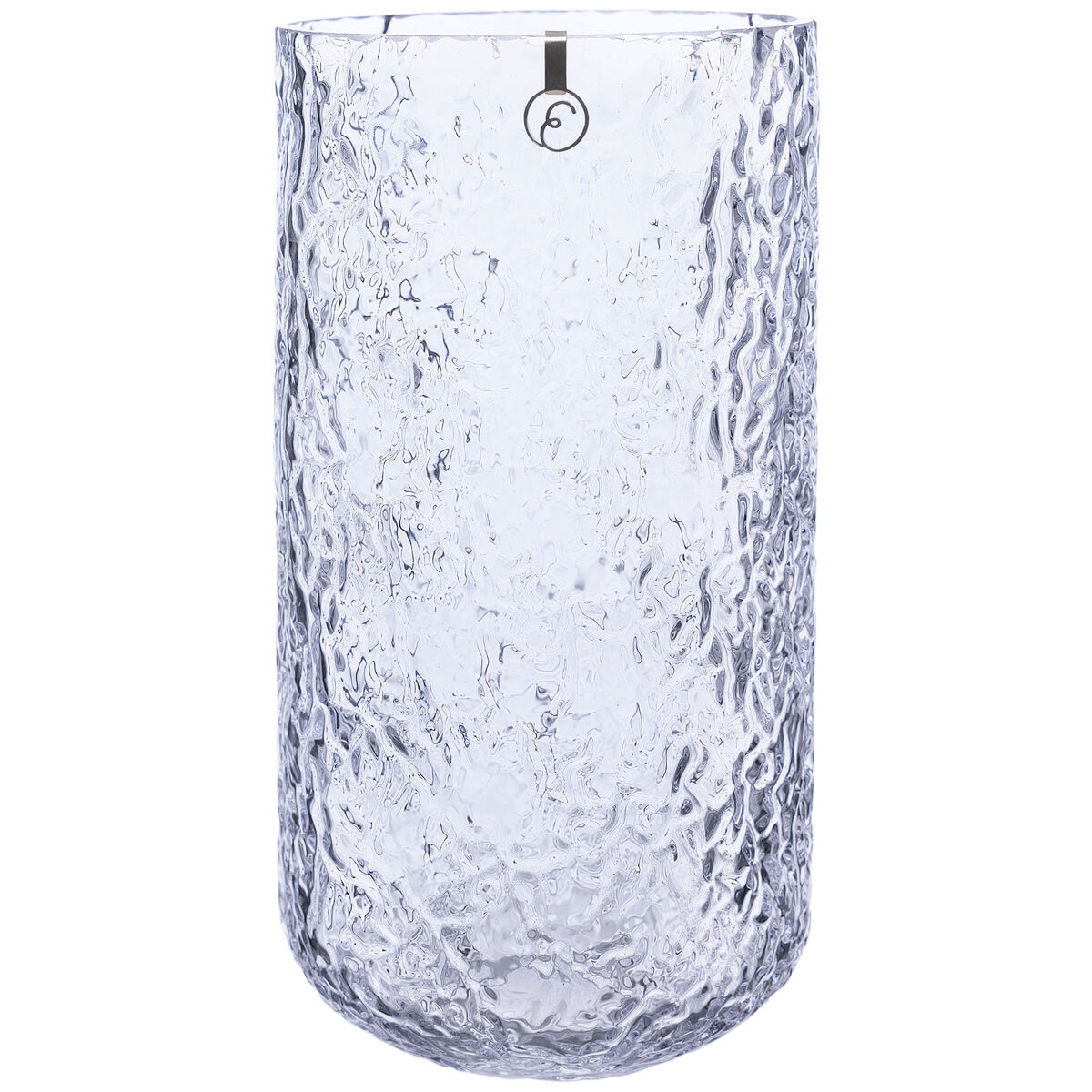 Glassvase 25 cm, mønstret glass