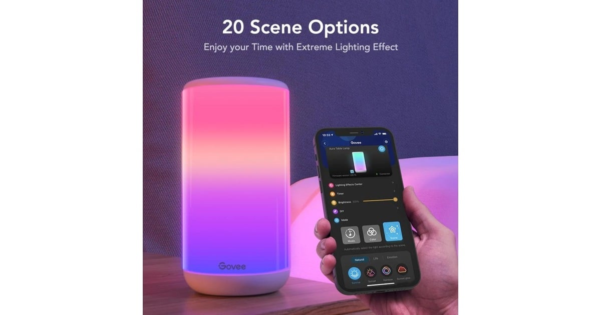 GoveeH6052 Aura Slimme Tafellamp sfeerverlichting  (RGBIC, Wifi)