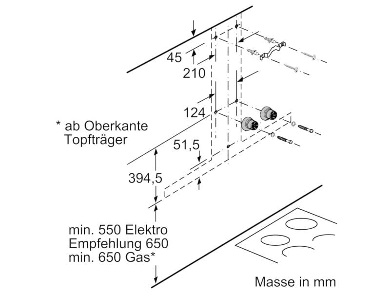 Siemens Wandhaube LC67BCP50 3 2 Intensiv Stufen Effiziente Beseitigung von Fett, Geruch und Dampf aus der Küchenluft