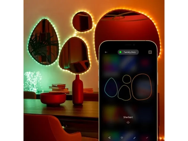 Twinkly Dots - Kædelys - LED - klasse G - RGB-lys - gennemsigtig