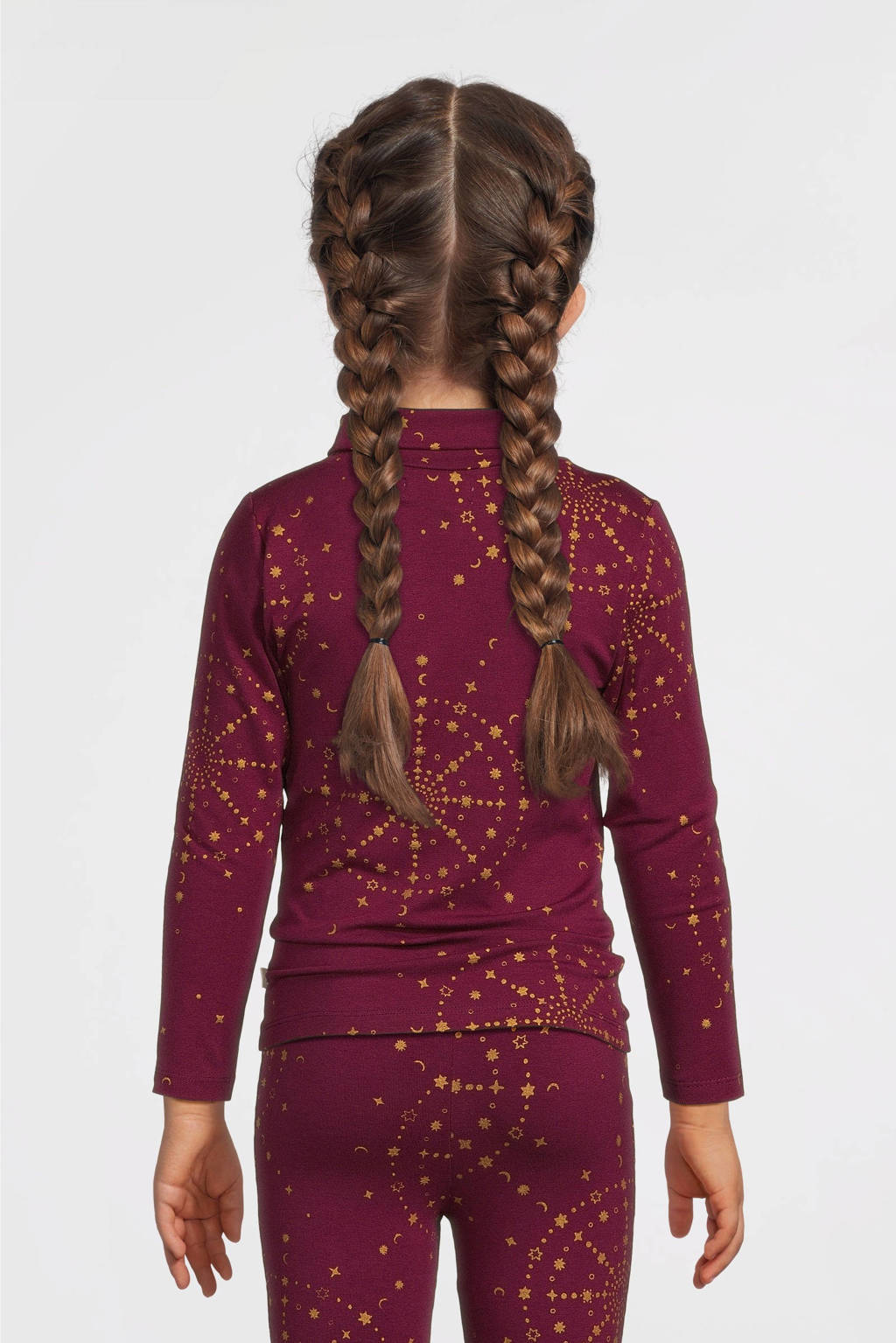 Your Wishes longsleeve met all over print bordeauxrood/goud