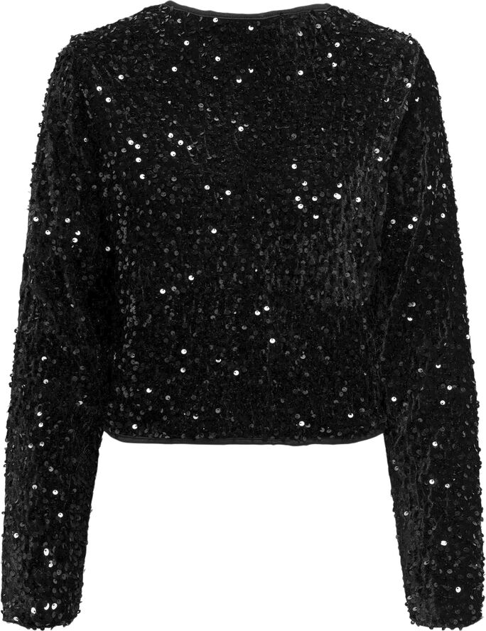 ONLY ONLANIKA SEQUINS LS BOW TOP WVN Blå