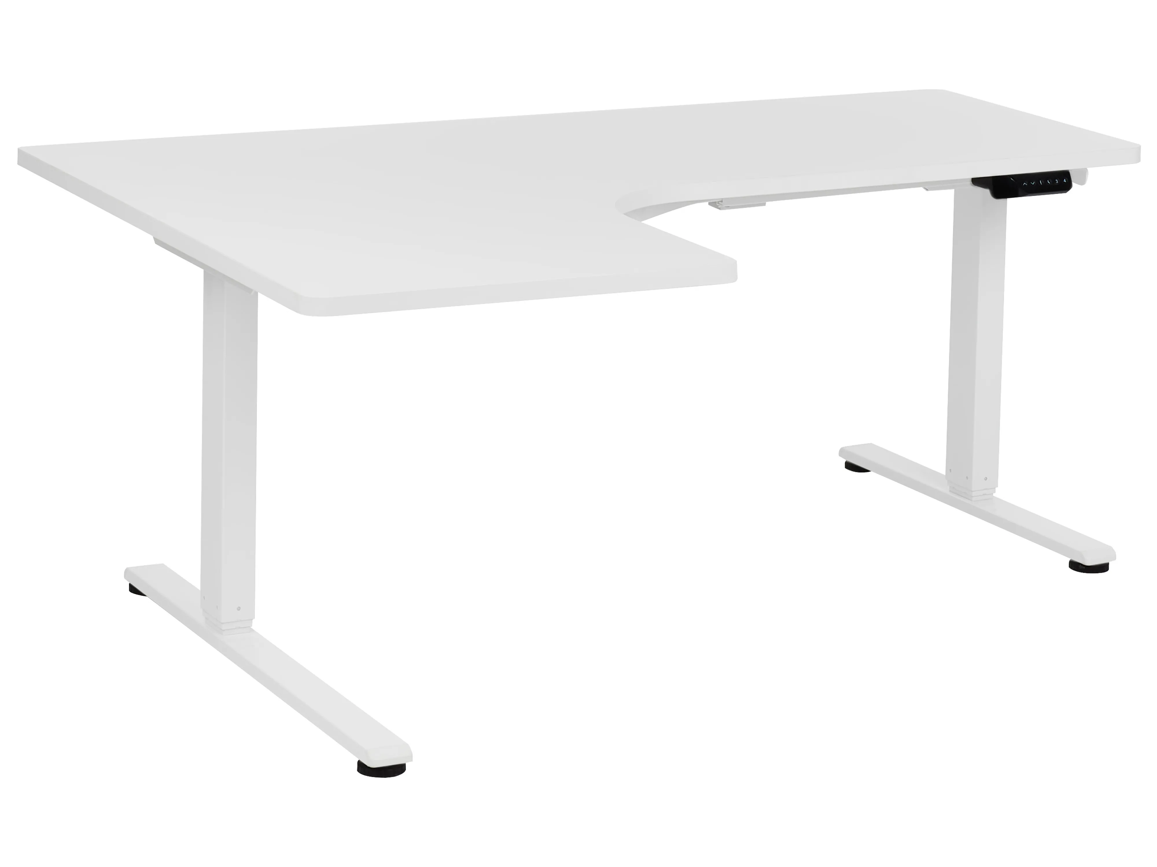 Elektrisch verstelbaar hoekbureau DESTINES Wit 160 cm 109 cm linkszijdig