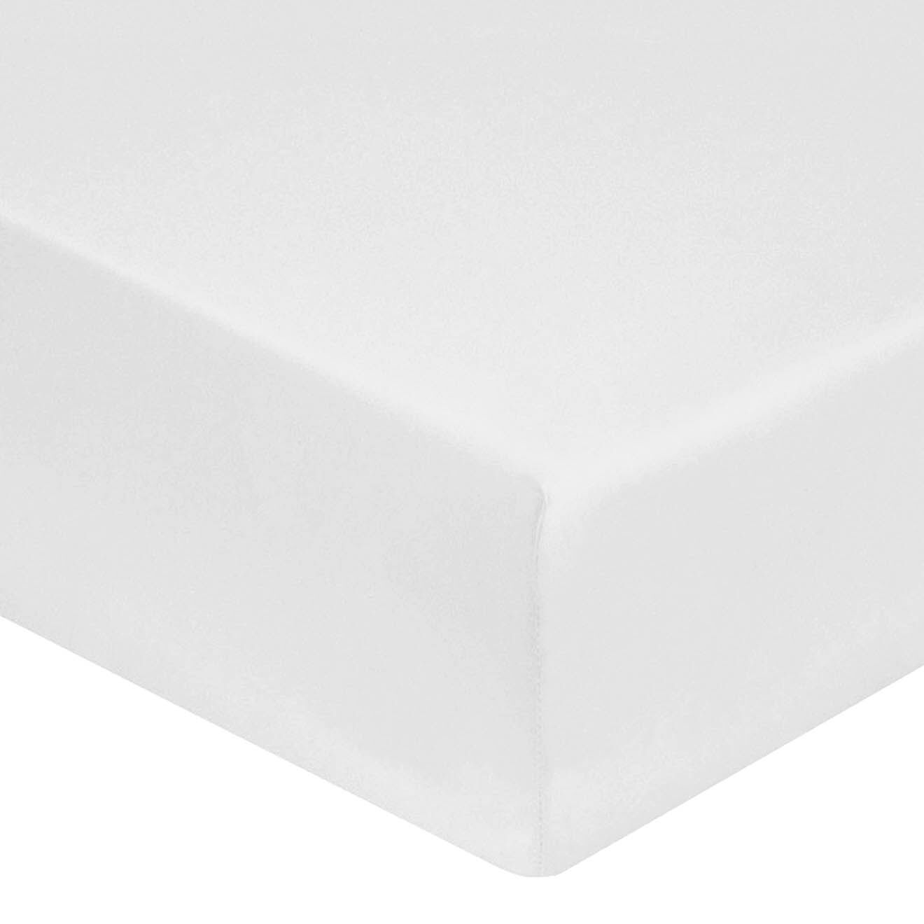United by PDC Drap housse 100% Satin de Coton bonnet 30 cm blanc