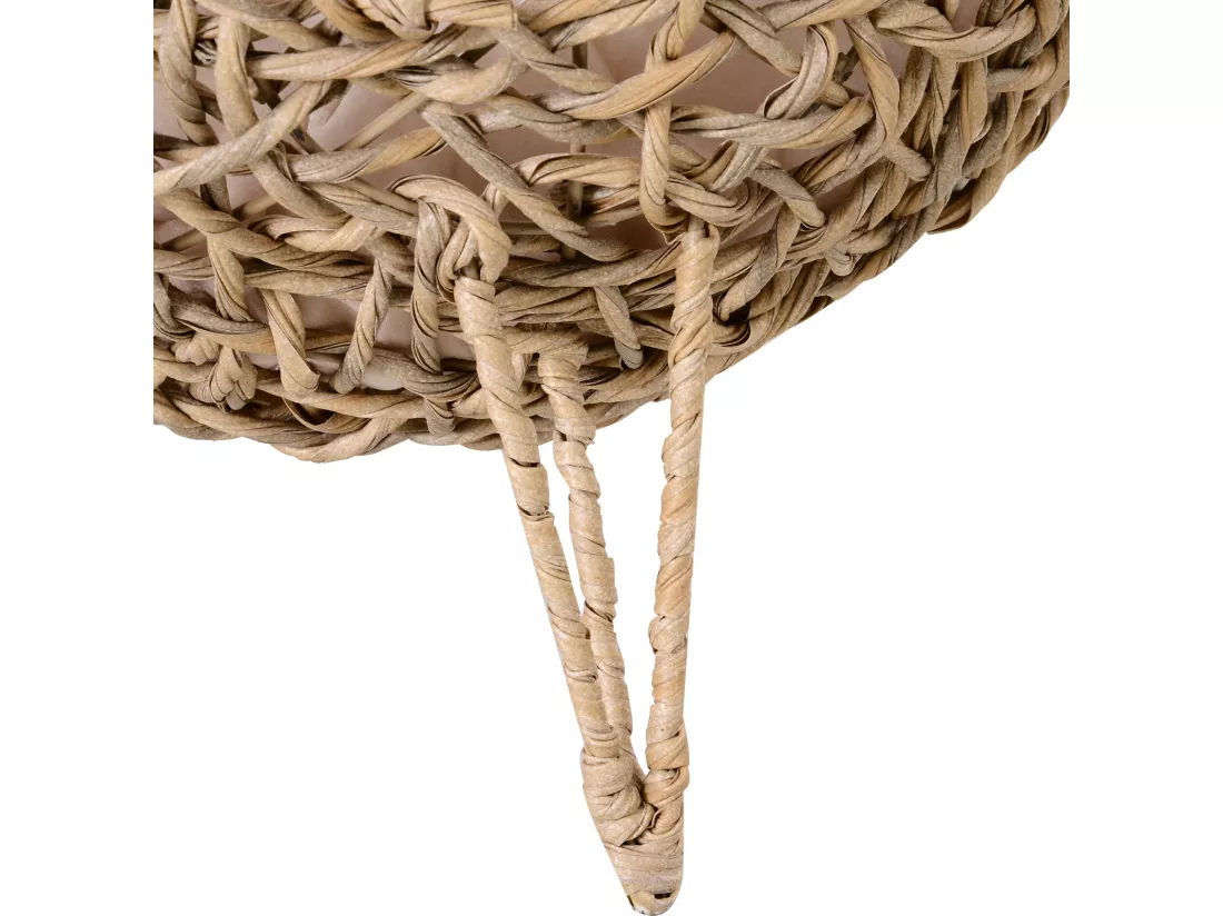 PawHut Panier chat lit chat cosy grand confort dim. Ø 52 x 58H cm coussin moelleux inclus résine tressée imitation rotin beige