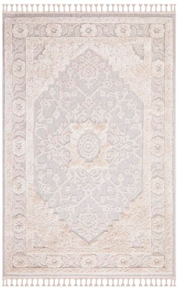 Carpet City Hochflor-Teppich »Valencia 732« rechteckig 20 mm Höhe Läufer, Boho-Stil, 3D-Effekt, Relief, Hoch-Tief-Struktur, mit Fransen