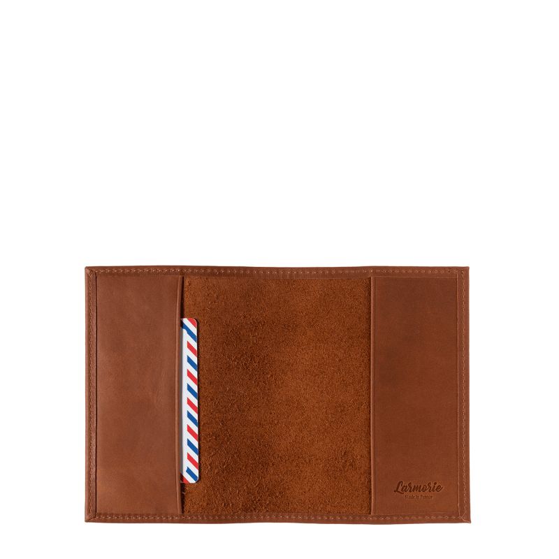Porte-passeport Louis en cuir vintage Terre Brunie