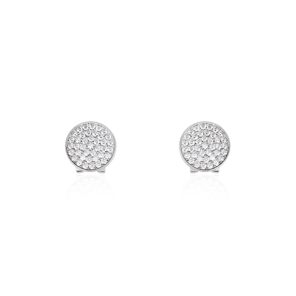 Boucles D'oreilles Puces Darwin Argent Blanc Oxyde