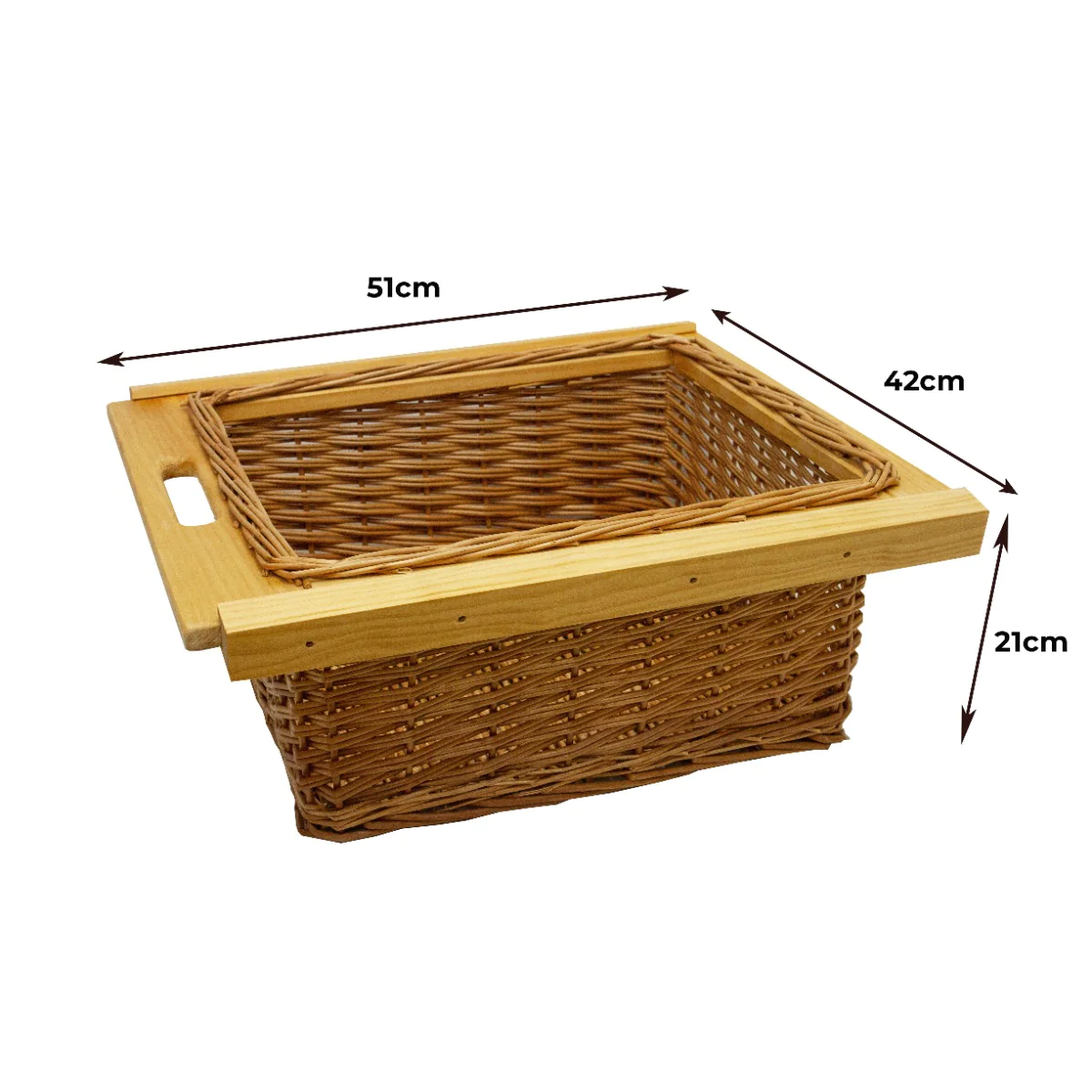Lot de 2 Paniers Coulissants en Osier 500 mm Kukoo