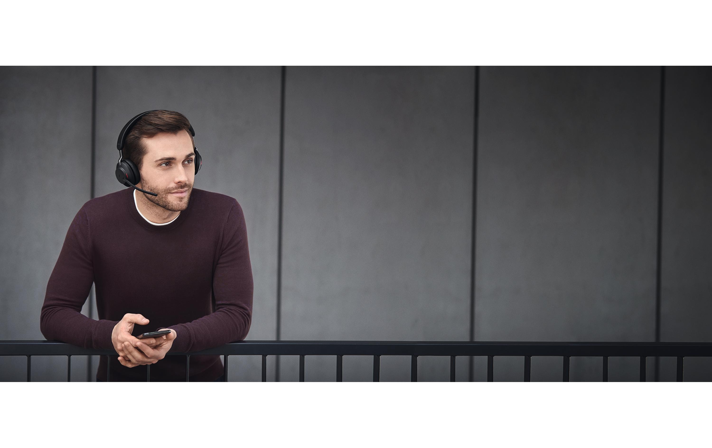 Headset Evolve2 65 Duo UC Schwarz, USB-A<br>Jabra Bluetooth Headset für das Büro, Home Office oder für Unterwegs
