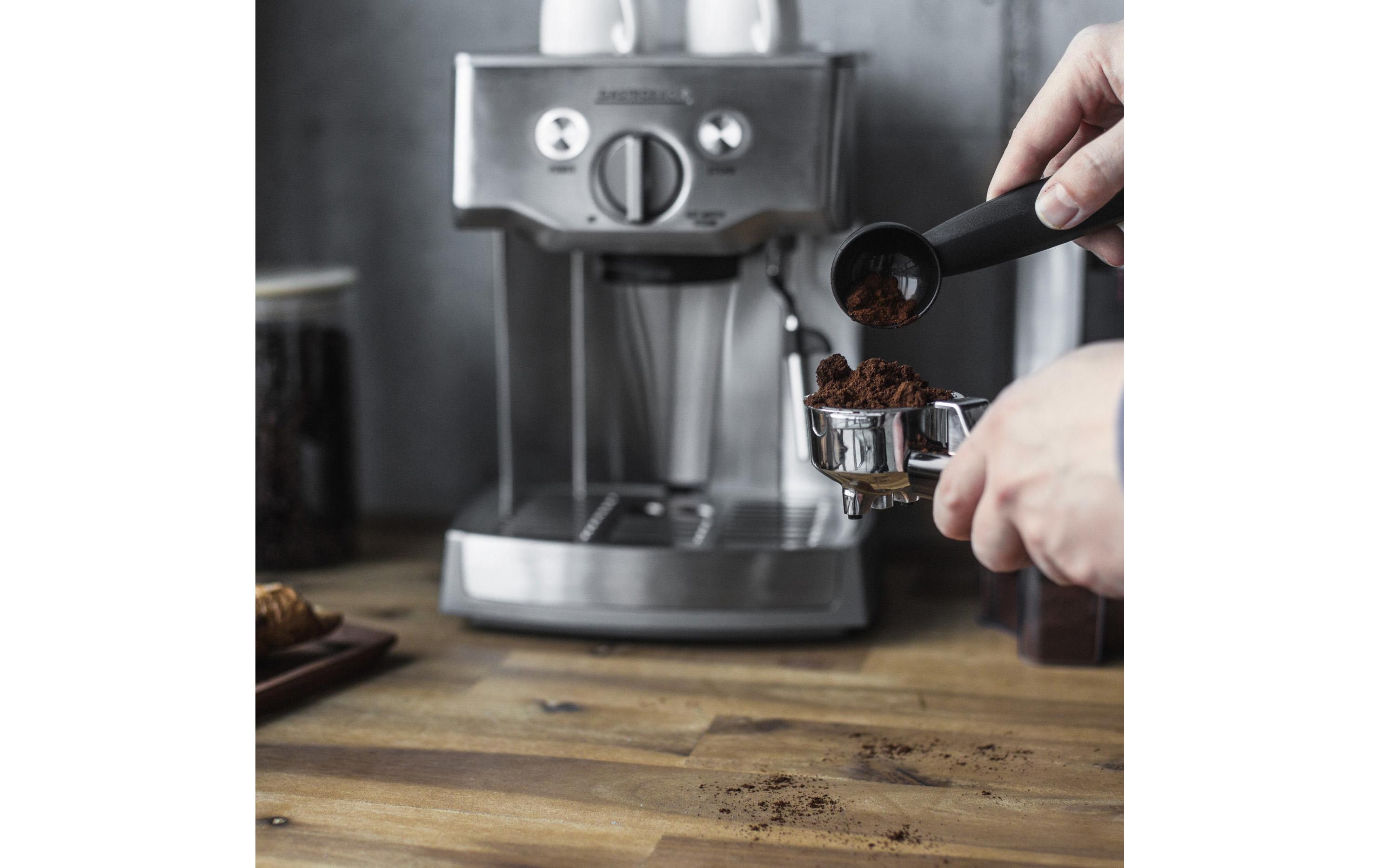 Siebträgermaschine Design Espresso Pro Silber<br>Elegante Espresso Maschine