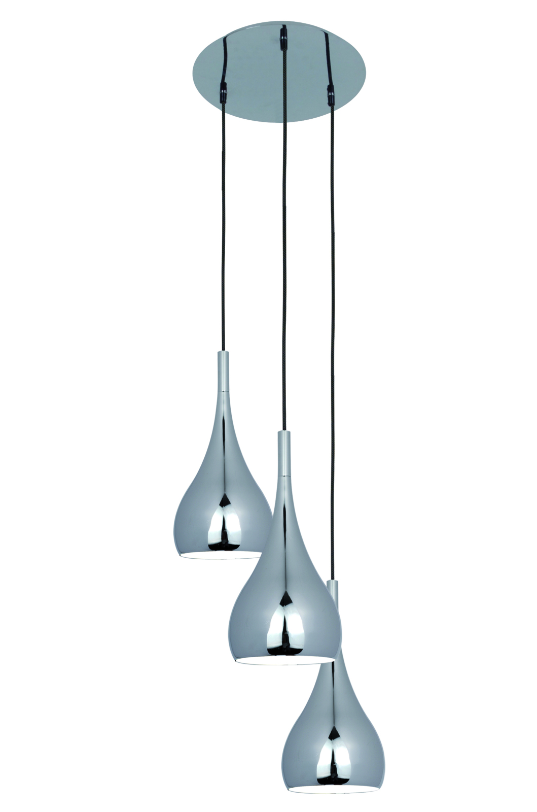 3-er Pendelleuchte CLASSIC DROP - Chrom
