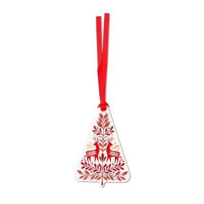 Scandi Red Tree Tags - Pack Of 6