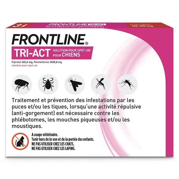 Frontline Tri-Act Chiens XL 40-60 kg 3 Pipettes