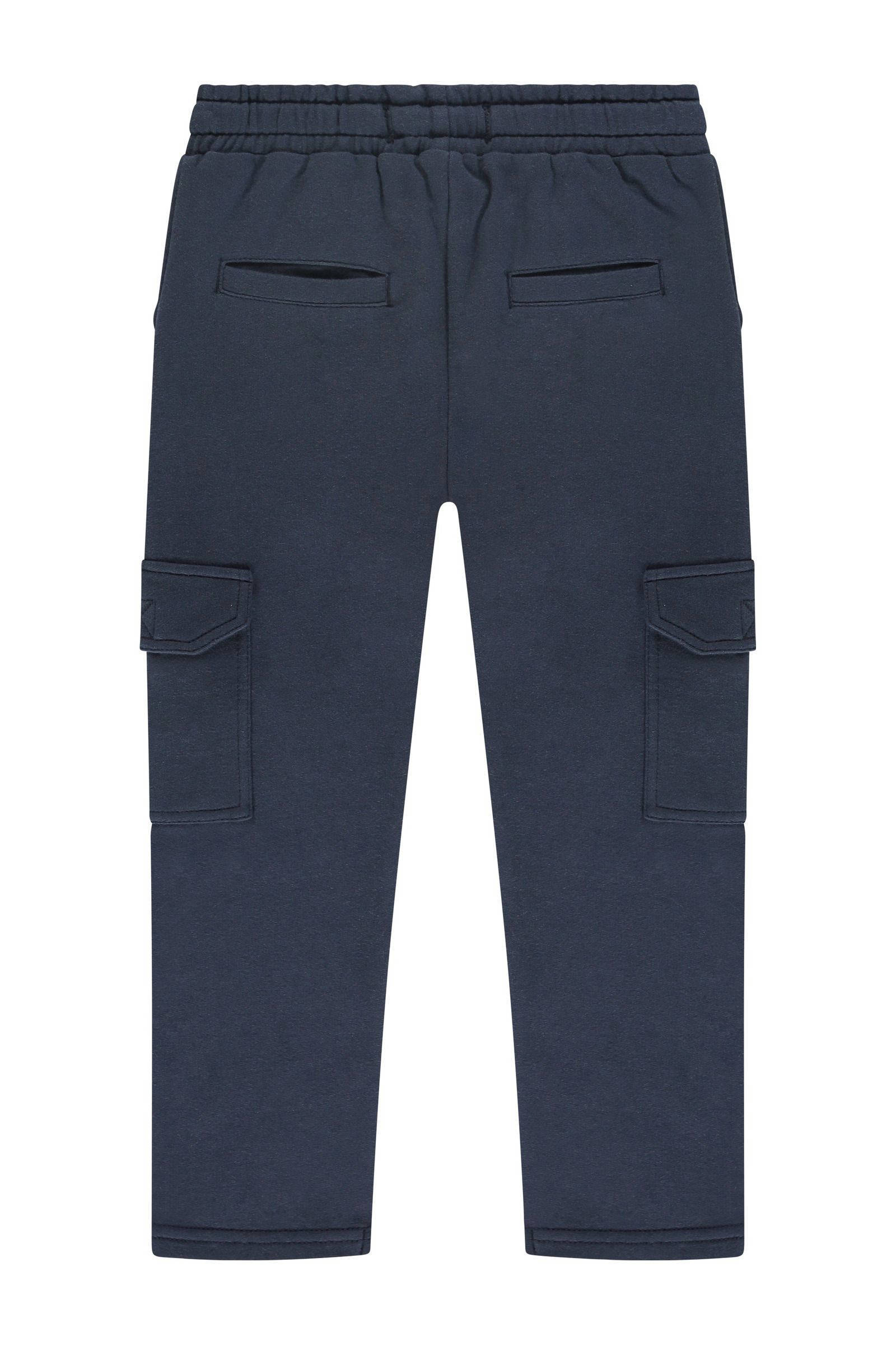 Stains&Stories regular fit cargobroek donkerblauw