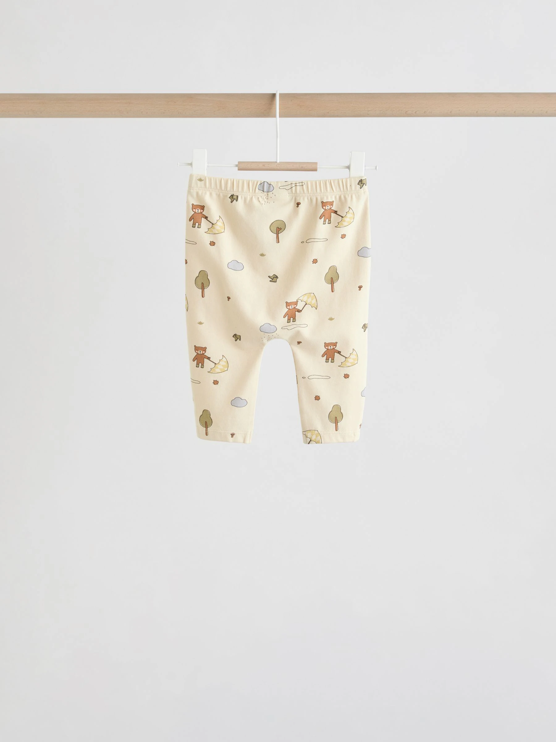 Khaki/Lichtbruin Hello Bear - Tops en Leggings 6 -delige babyset (0mnd-3jr)