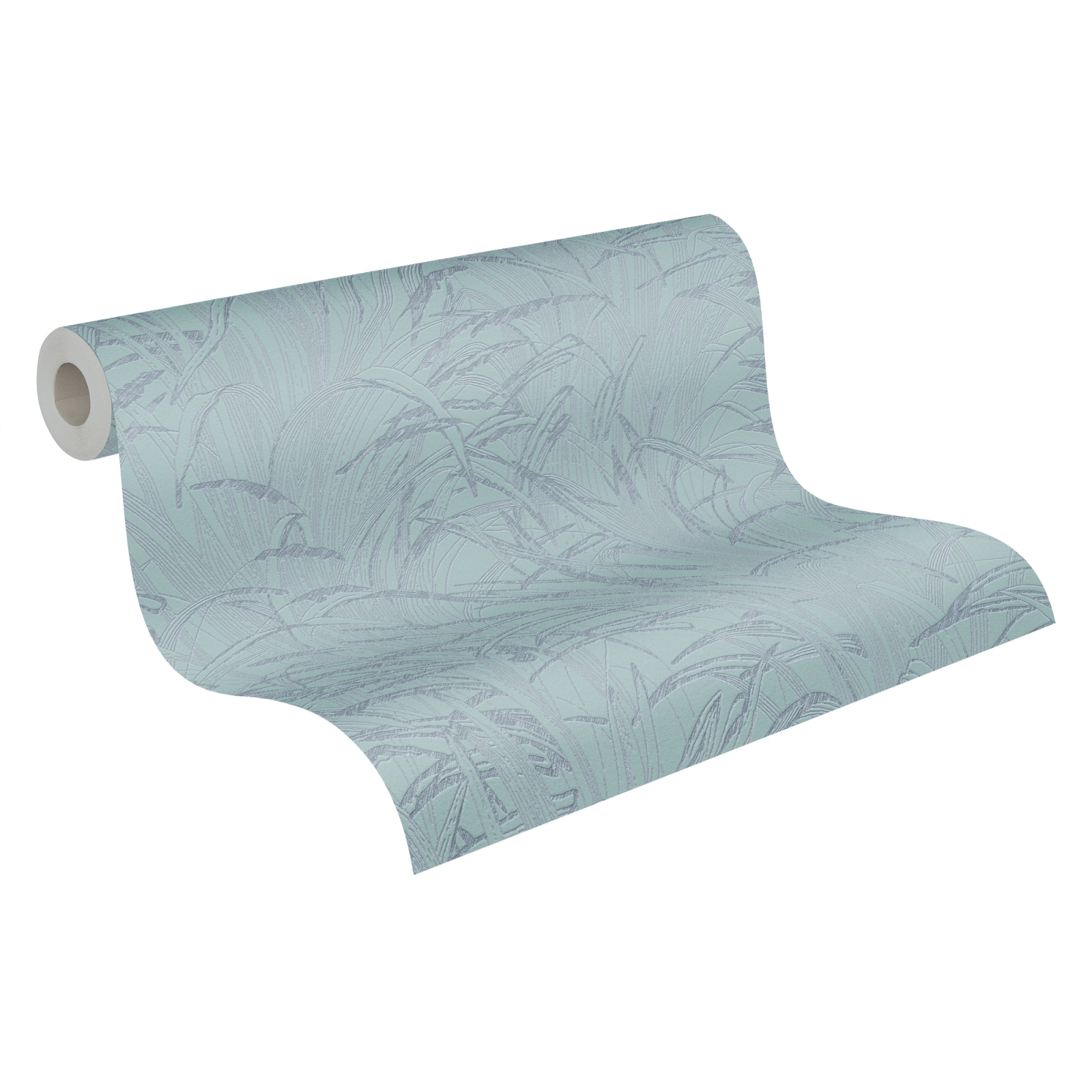 A.S. Creation Vliestapete - blau metallic - Pampasgras- 10 Meter