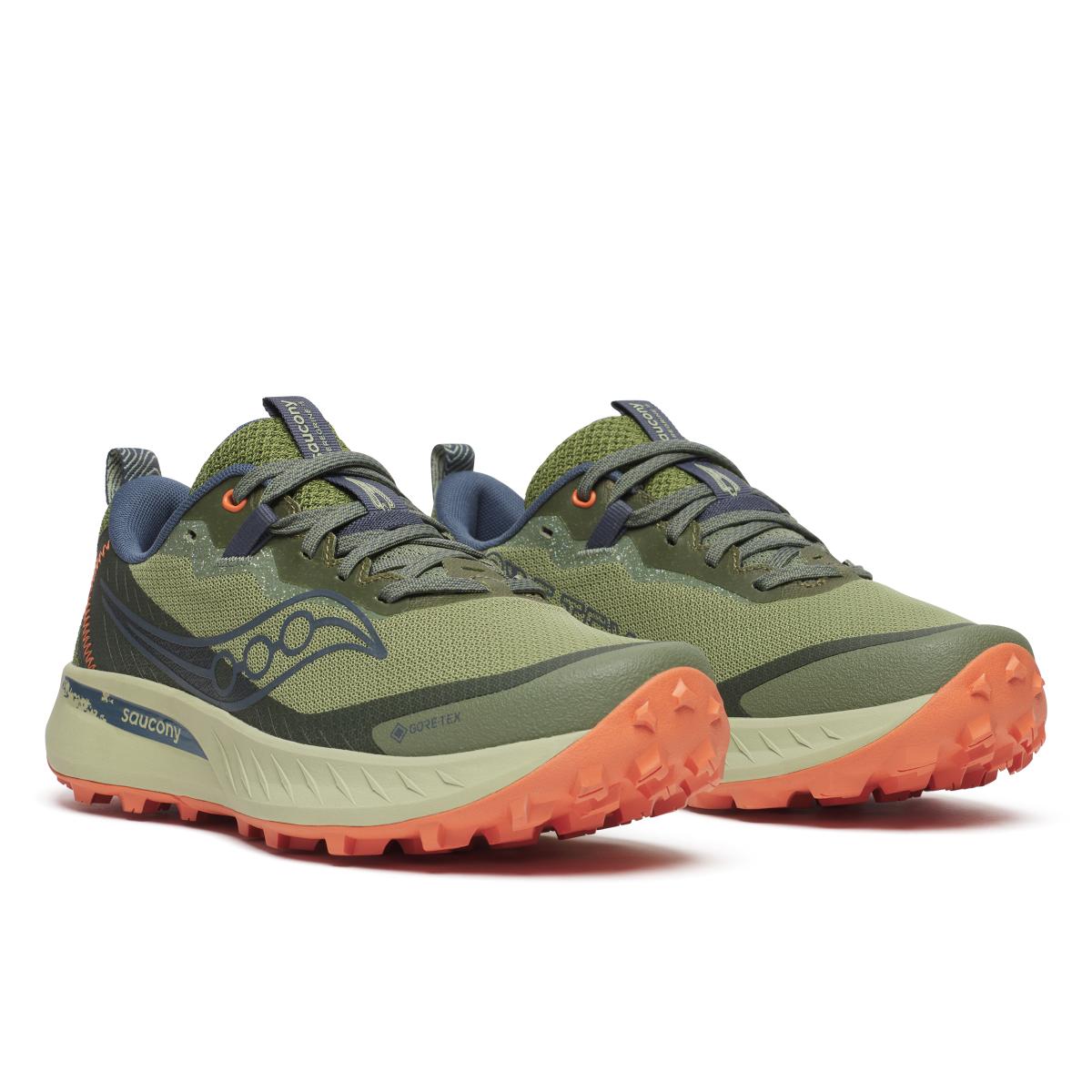 Saucony Peregrine 15 GTX Womens Hemlock/Navy