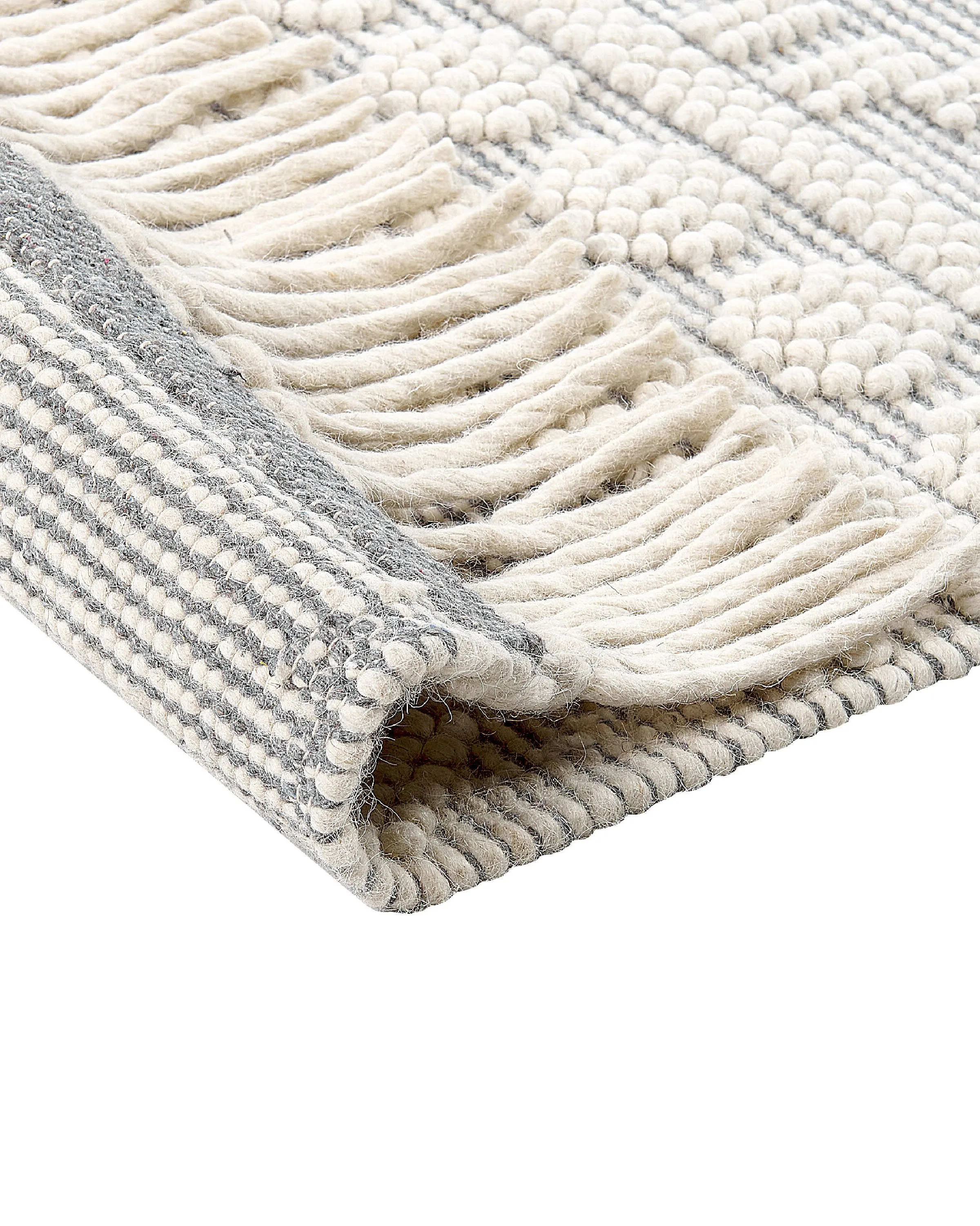 Vloerkleed SOLHAN Grijs Beige 160 x 230 cm Wol