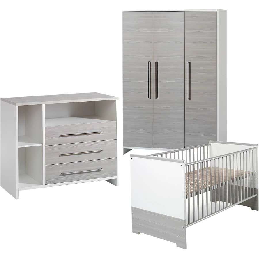 Kinderzimmer Eco Silber 3-türig