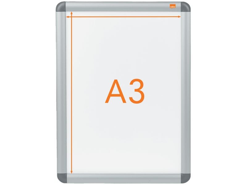 Nobo Premium Plus Plakatrahmen A3, freistehend und doppelse Plakatrahmen für die Wandbefestigung mit praktischer Aluminium-Klapprahmentechnik und entspiegelter PVC-Abdeckung. Motiv-Grösse: A3
