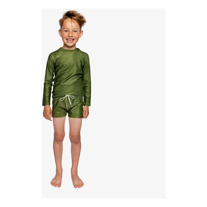 Beach & Bandits Short de Bain Anti-UV Côtelé | Vert foncé